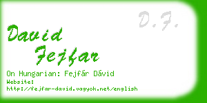 david fejfar business card